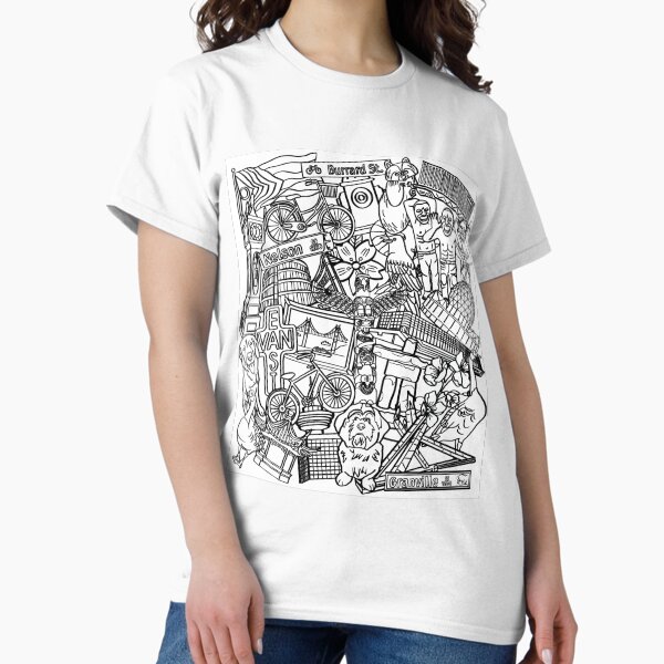 Vancouver, BC | Black Outline Classic T-Shirt
