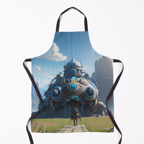 Item preview, Futuristic Traveler Approaching a Giant Machine Structure in Mountain Landscape designed and sold by worldofwhisper.