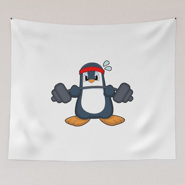 Aperçu de l'œuvre Penguin Strength training Dumbbell créée et vendue par Snabdesign84.