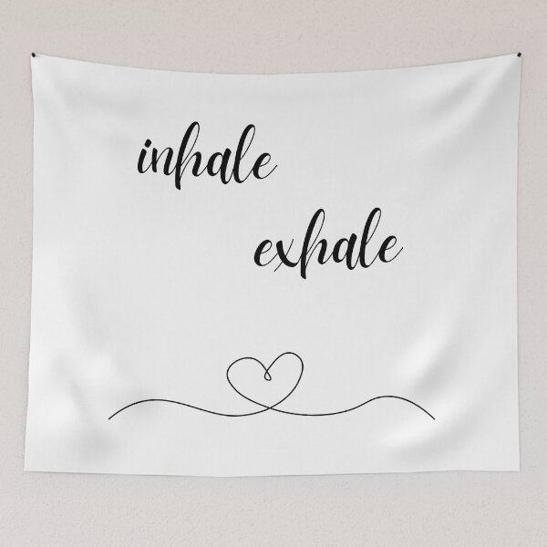 Item preview, Inhale Exhale Heart Mental Health Quote designed and sold by RueBennet.