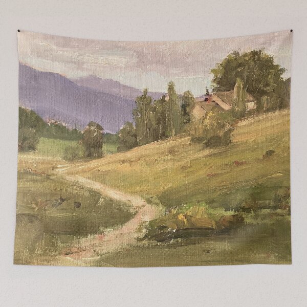 Item preview, Trail by Mountain Wilds Oil on Canvas Vintage Painting designed and sold by GalleryDigitals.