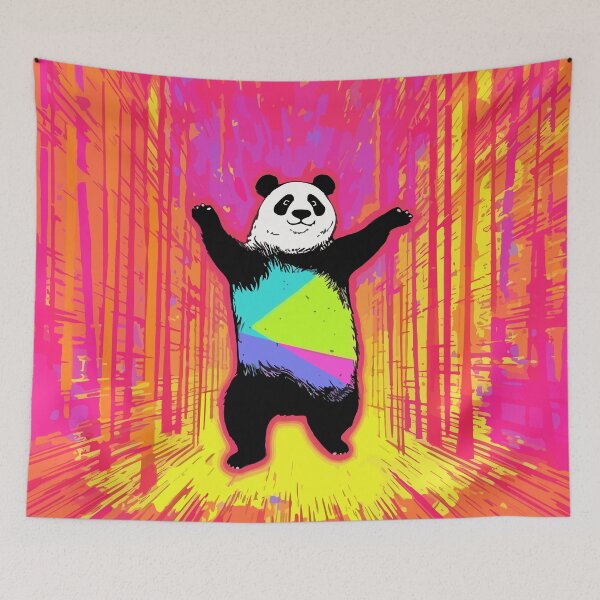 Item preview, Disco Panda Dancing in Psychedelic Forest designed and sold by TheHellSong.