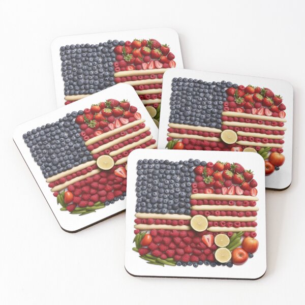 Item preview, Harvest of Freedom: American Flag Composed of Fruits and Vegetables designed and sold by imaginariumlab.