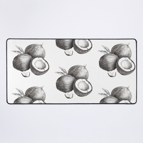 Item preview, Сoconut with leaves botanical illustration. Coconut set - whole nut coconut segment and coconut pulp designed and sold by Anastasiia Yurevych.