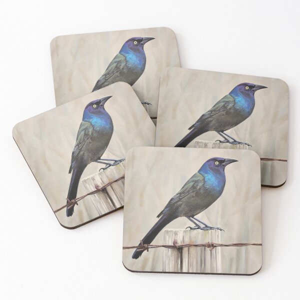 Item preview, Grackle Business - bird painting designed and sold by Emily Bickell.