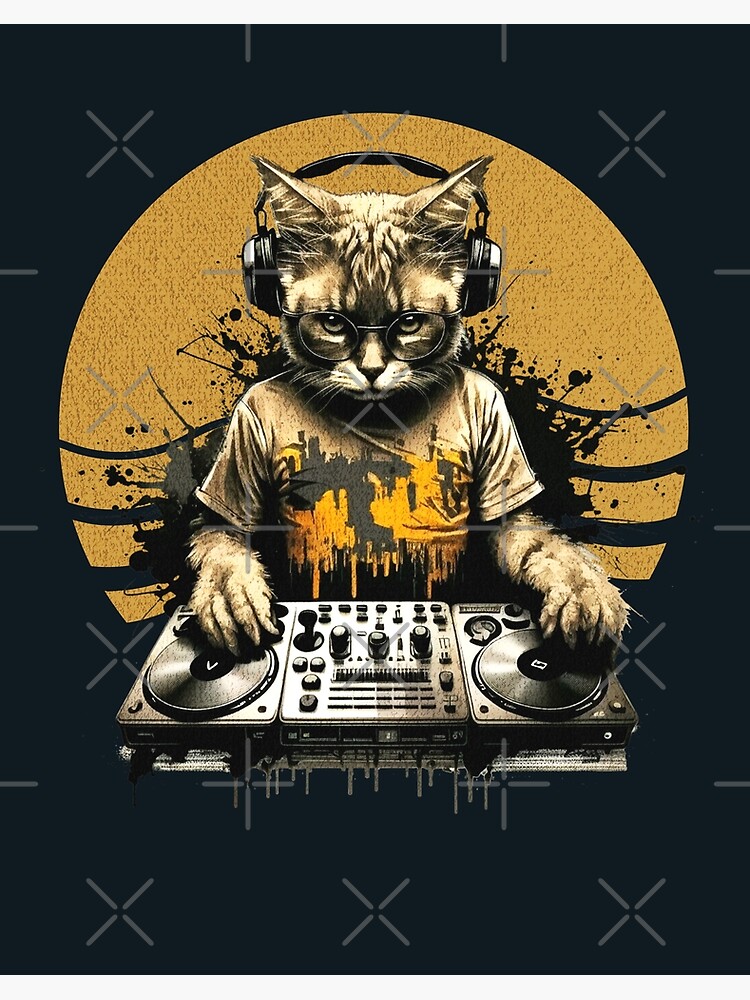 Cool DJ Cat | Art Board Print