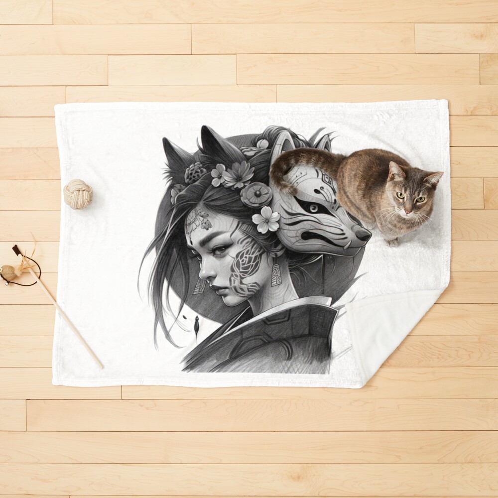 Buy Art Print Ask the Moon Fox Kitsune or Feline Cat Mask Luna 11x17  Cardstock Online in India 