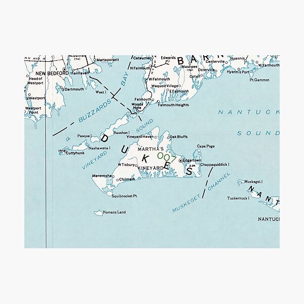Item preview, Marthas Vineyard Map (1988) designed and sold by BravuraMedia.