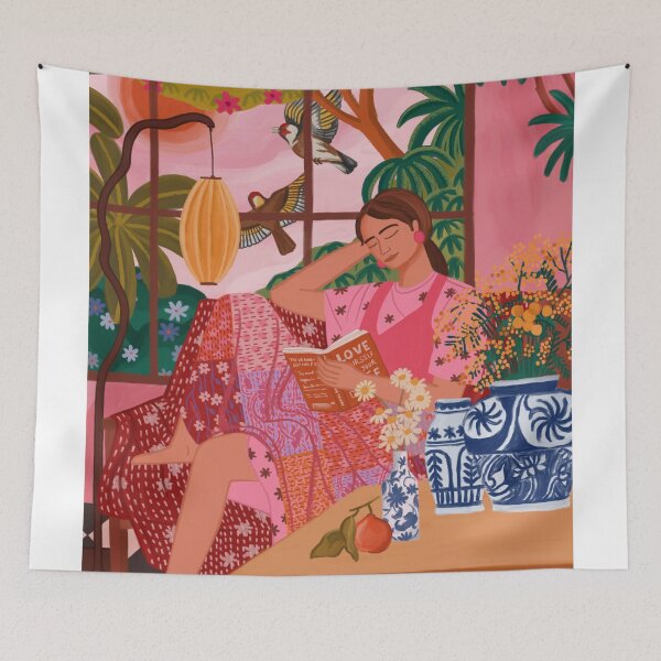 Item preview, A woman and her book designed and sold by Flowerchildin.