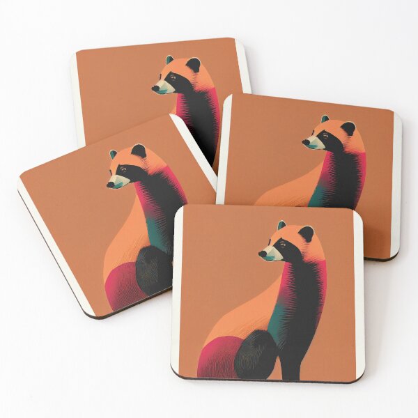 Item preview, Hanover Zoo Retro Poster Coati Print Colorful Palette designed and sold by PinkNomad.