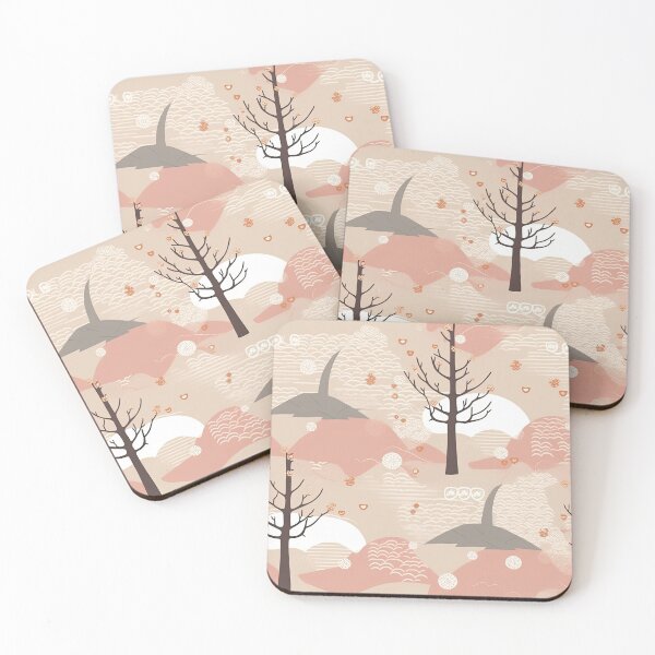 Item preview, Serene Waves And Cherry Blossoms Minimalistic Japanese Pattern designed and sold by Wonder Of Light.