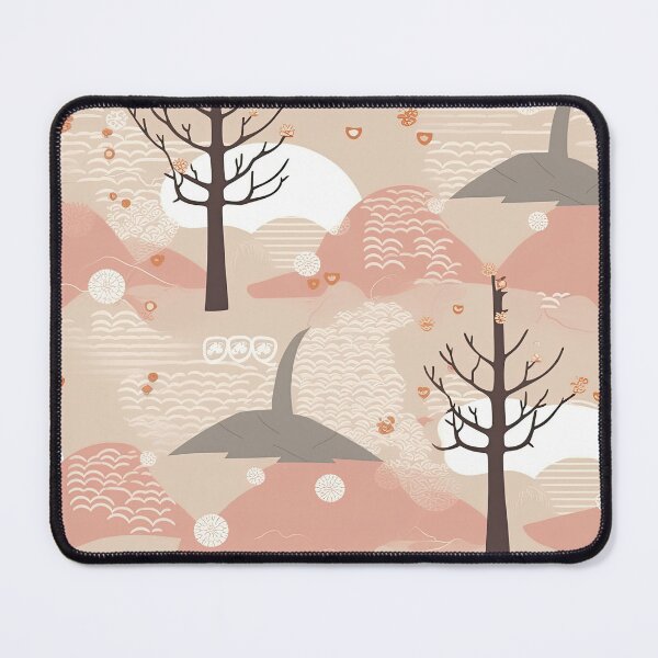 Item preview, Serene Waves And Cherry Blossoms Minimalistic Japanese Pattern designed and sold by Wonder Of Light.