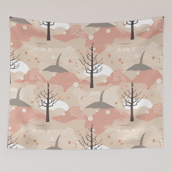 Item preview, Serene Waves And Cherry Blossoms Minimalistic Japanese Pattern designed and sold by Wonder Of Light.