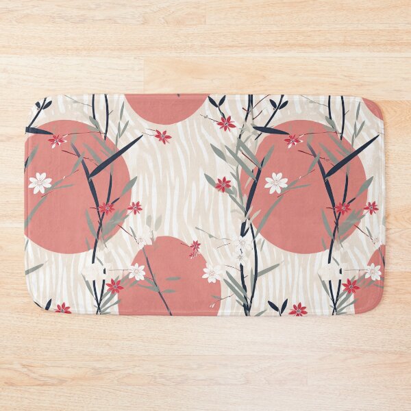 Item preview, Serene Bamboo And Cherry Blossoms Minimalistic Japanese Pattern designed and sold by Wonder Of Light.