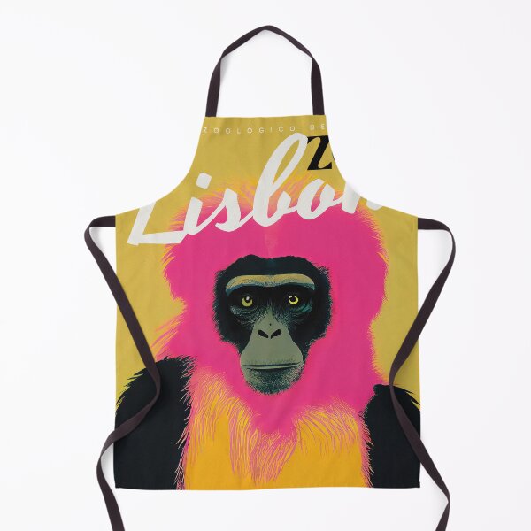 Item preview, Lisbon Zoo Naxgo Siamang Gibbon Retro Pop Art Poster designed and sold by PinkNomad.