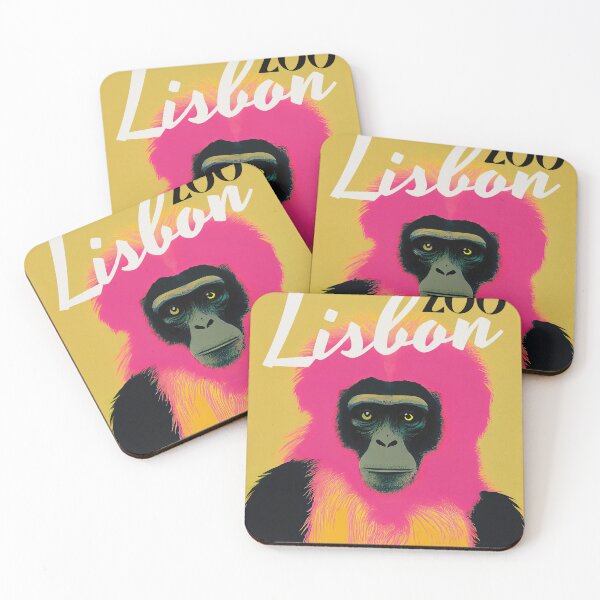 Item preview, Lisbon Zoo Naxgo Siamang Gibbon Retro Pop Art Poster designed and sold by PinkNomad.
