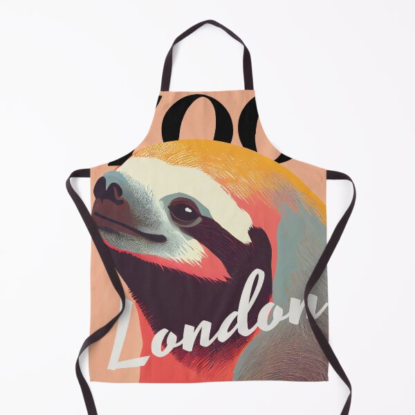 Item preview, London Zoo Retro Poster Sloth Colourful Charm designed and sold by PinkNomad.