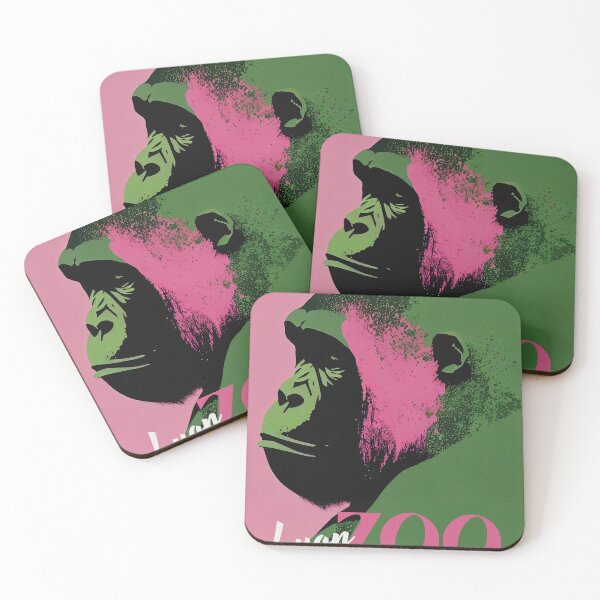 Item preview, Lyon Zoo Retro Pop Art Poster Western Lowland Gorilla designed and sold by PinkNomad.