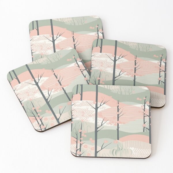 Item preview, Serene Bamboo And Cherry Blossoms Minimalistic Japanese Pattern designed and sold by Wonder Of Light.