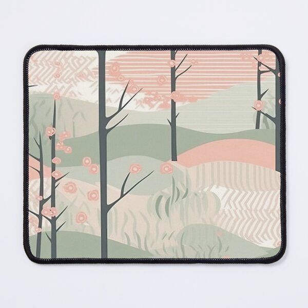 Item preview, Serene Bamboo And Cherry Blossoms Minimalistic Japanese Pattern designed and sold by Wonder Of Light.