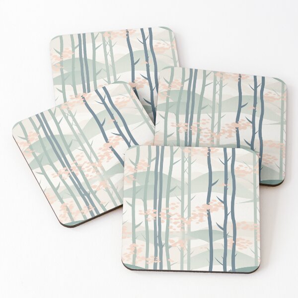 Item preview, Serene Bamboo And Cherry Blossoms Minimalistic Japanese Pattern designed and sold by Wonder Of Light.