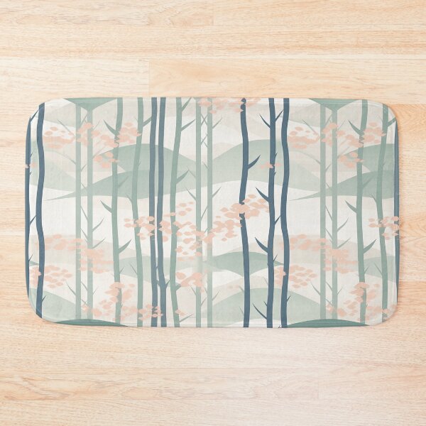 Item preview, Serene Bamboo And Cherry Blossoms Minimalistic Japanese Pattern designed and sold by Wonder Of Light.