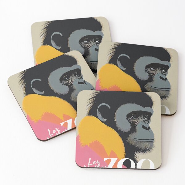 Item preview, Mathes Zoo Retro Poster Retro Siamang Gibbon Print designed and sold by PinkNomad.