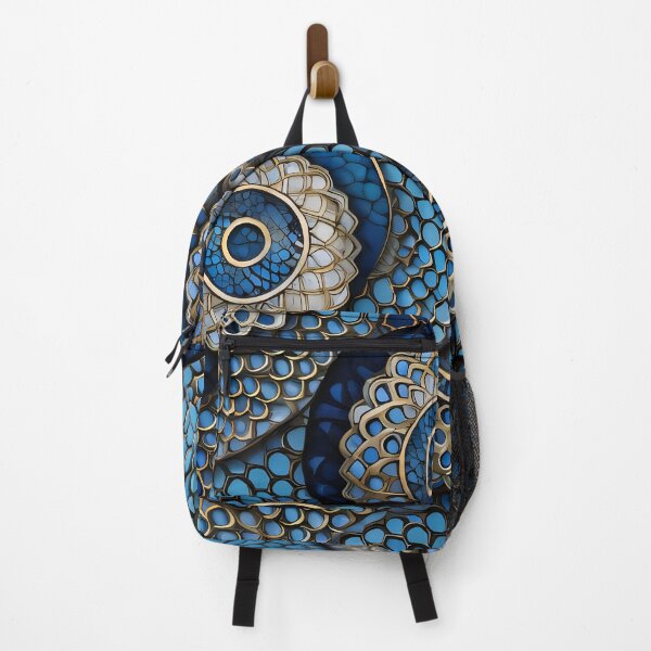 Item preview, BE QUIET LEOPARD SEEMLESS BLUE ORNAMENT designed and sold by digitalartlb.