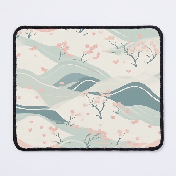 Item preview, Serene Waves And Cherry Blossoms Minimalistic Japanese Pattern designed and sold by Wonder Of Light.