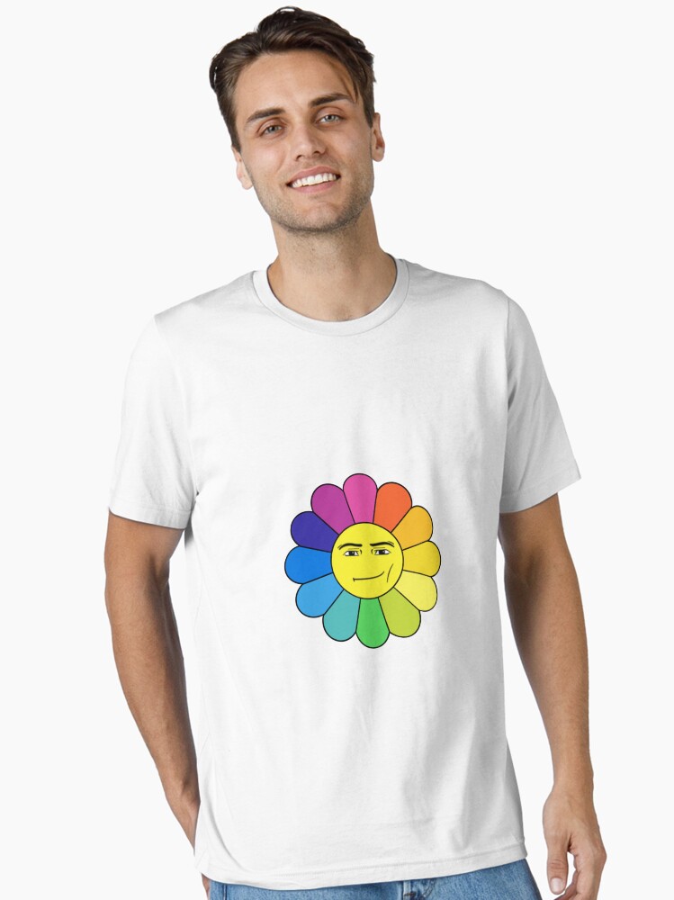 Roblox man face rainbow flower