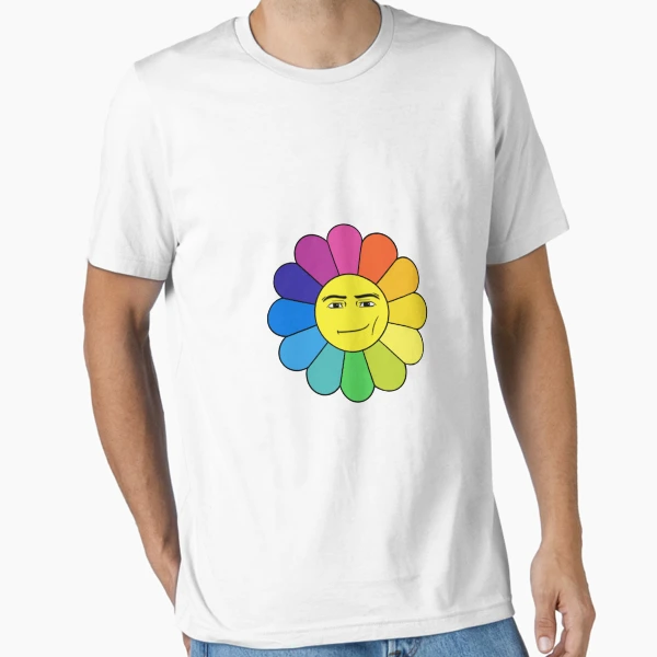 Roblox man face rainbow flower