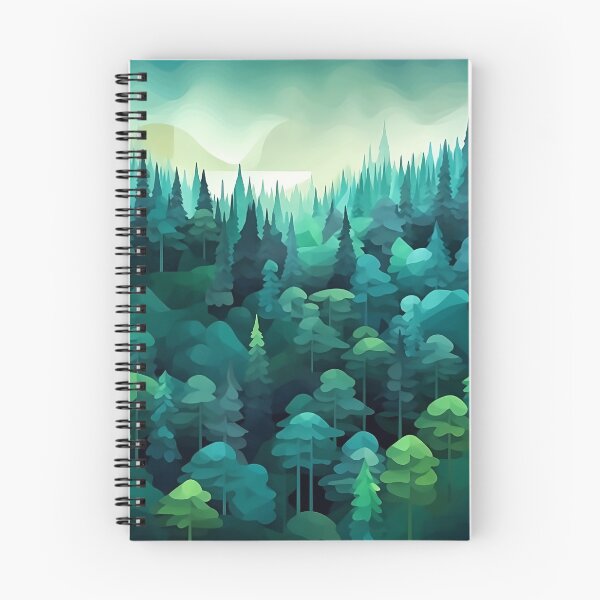 Item preview, Flattened blue green block forest landscape background designed and sold by StrongSouls.