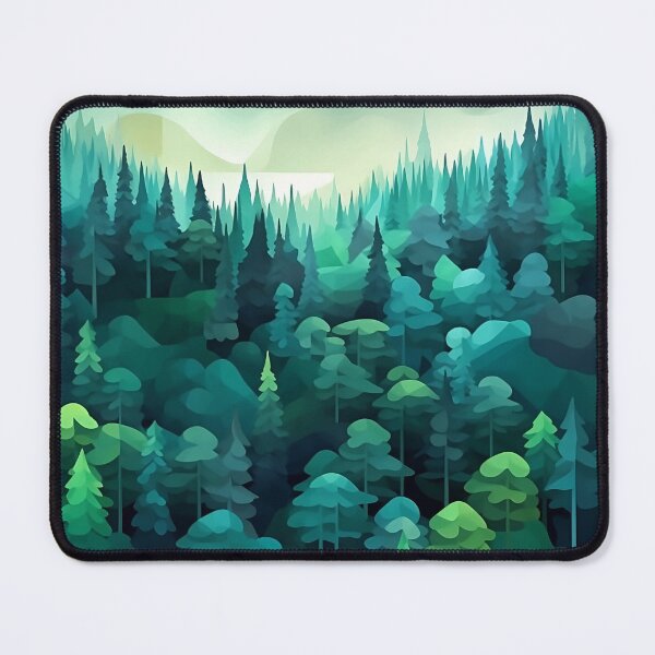 Item preview, Flattened blue green block forest landscape background designed and sold by StrongSouls.