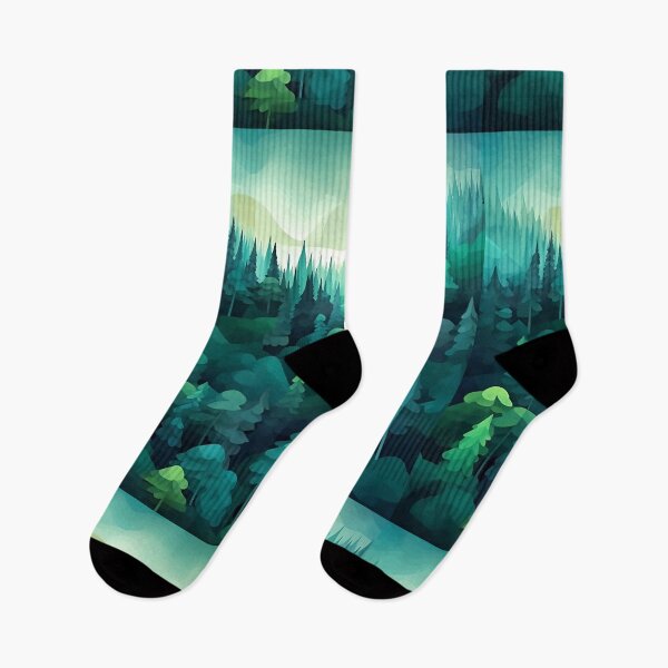 Item preview, Flattened blue green block forest landscape background designed and sold by StrongSouls.