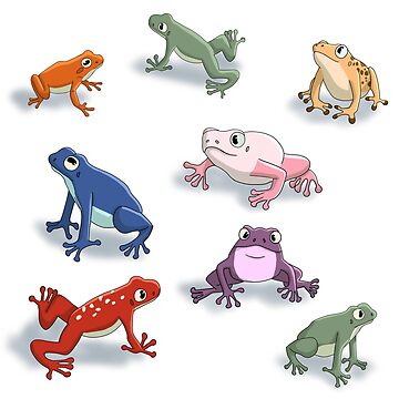 Artwork thumbnail, Colorful Frogs by RhondaLuluArt
