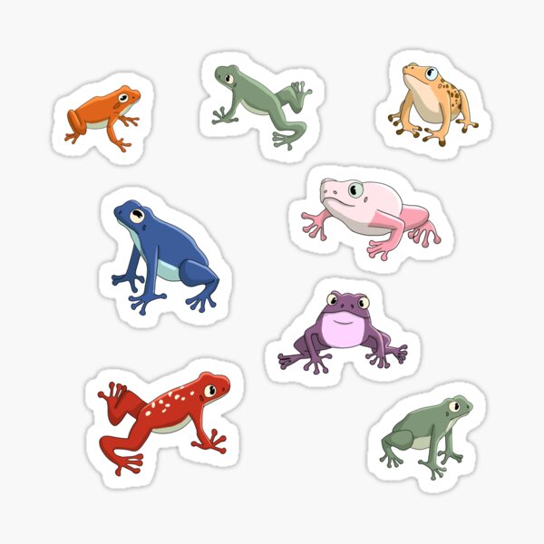 Colorful Frogs Sticker