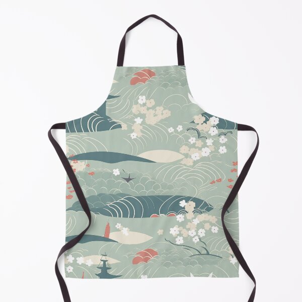 Item preview, Serene Waves And Cherry Blossoms Minimalistic Japanese Pattern designed and sold by Wonder Of Light.