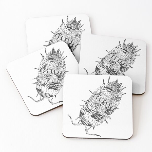 Item preview, Isopod Zentangle-Down-Left designed and sold by MyNomie.