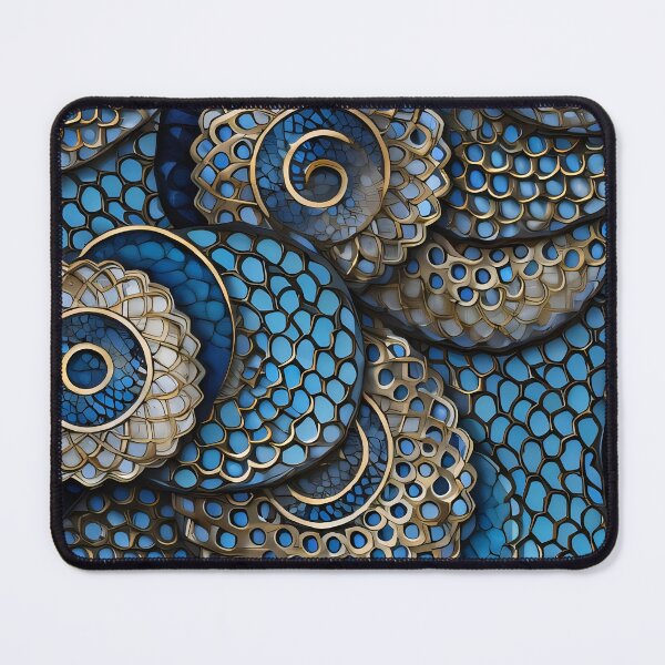 Item preview, BE QUIET LEOPARD SEEMLESS BLUE ORNAMENT designed and sold by digitalartlb.