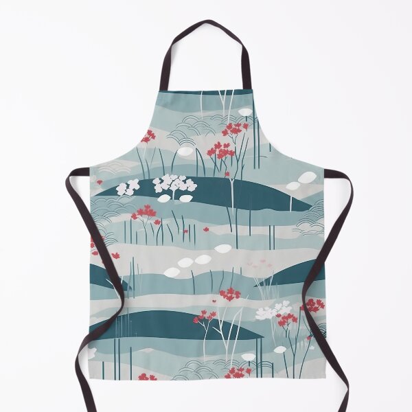 Item preview, Serene Waves And Cherry Blossoms Minimalistic Japanese Pattern designed and sold by Wonder Of Light.