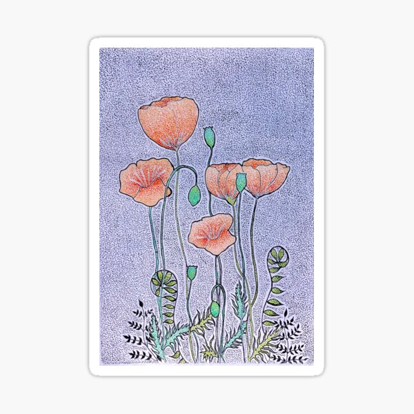 Item preview, Pointillism Poppies designed and sold by beccadot.