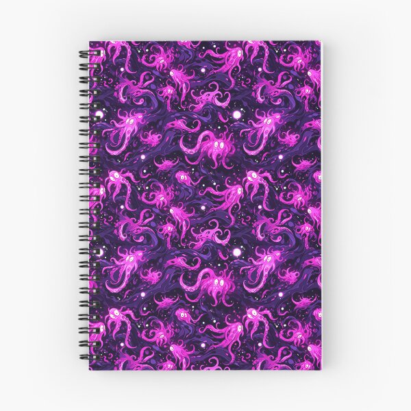 Item preview, Magenta Squid Swimming in a Purple Oean designed and sold by SnackysSeamless.