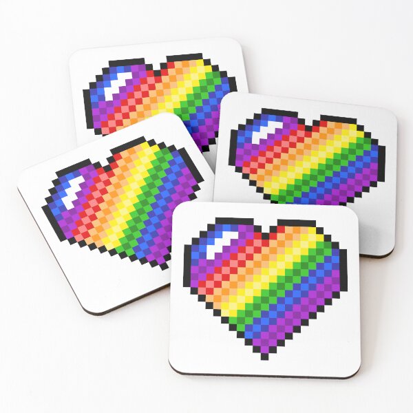Artikelvorschau, Rainbow Heart in Pixel Art entworfen und verkauft von Alesia Skye.