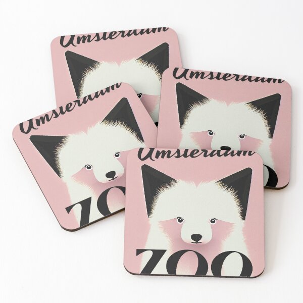 Item preview, Retro Amsterdam Zoo Arctic Fox Poster Bold Pink Background designed and sold by PinkNomad.
