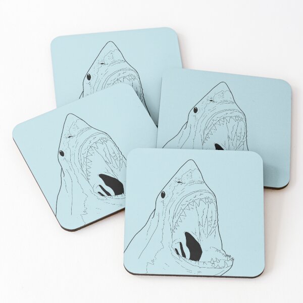 Item preview, WHITE SHARK line-blue 2 designed and sold by BEATRIZ ABAITUA.