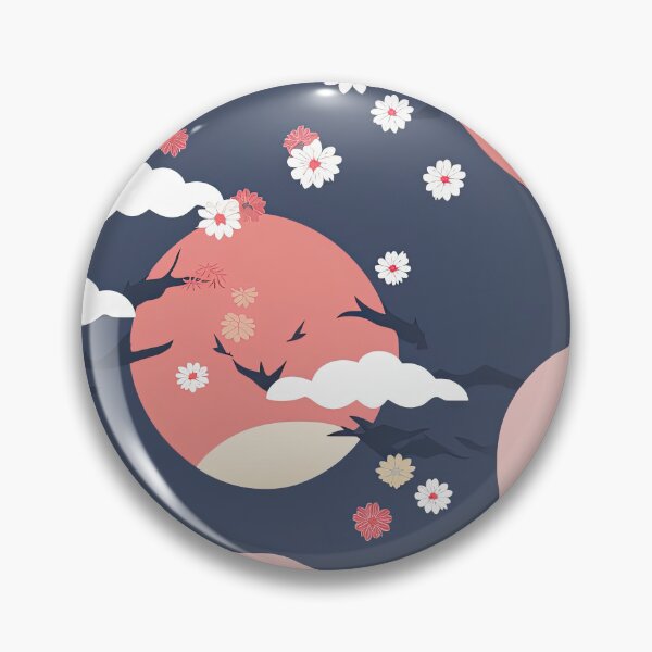 Artikelvorschau, Serene Moons And Cherry Blossoms Minimalistic Japanese Pattern entworfen und verkauft von Wonder Of Light.