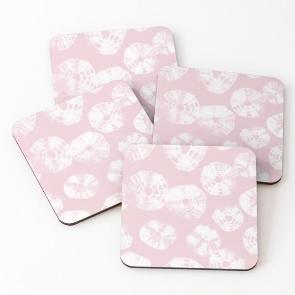 Item preview, Shibori Kumo tie dye soft pink dots over white designed and sold by marufemia.
