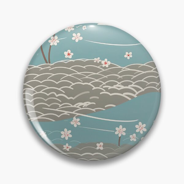 Artikelvorschau, Serene Waves And Cherry Blossoms Minimalistic Japanese Pattern entworfen und verkauft von Wonder Of Light.