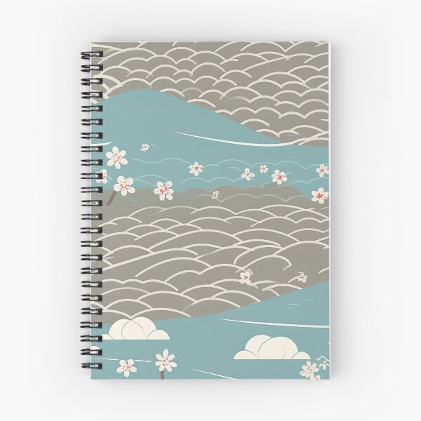 Item preview, Serene Waves And Cherry Blossoms Minimalistic Japanese Pattern designed and sold by Wonder Of Light.