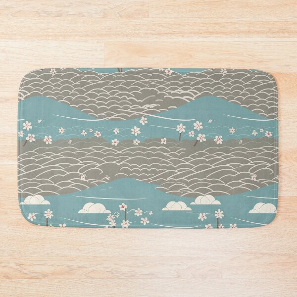 Item preview, Serene Waves And Cherry Blossoms Minimalistic Japanese Pattern designed and sold by Wonder Of Light.